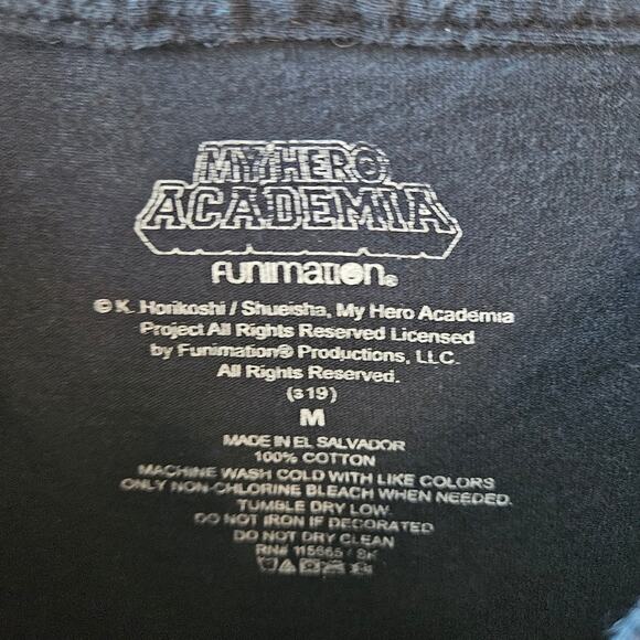My Hero Academia Funimation Long Sleeve Graphic Black Tee Size Medium - Picture 4 of 6